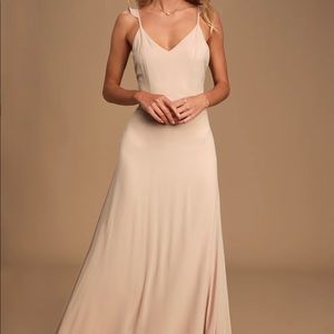 LuLus Meteoric Rise Blush Maxi Dress
